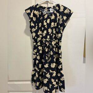 Time and Tru Floral Print Navy Dress NEW Medium